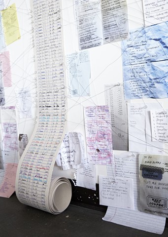 Installation view of Lists #1, Elastic Wall Projects, San Francisco, CA