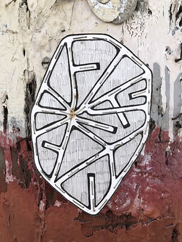 Quarantine Walk Drawing #40, Ink on paper