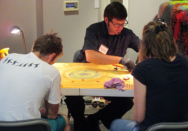 Performance view of Pen-do-Chronology #9, Santa Cruz Museum of Art & History