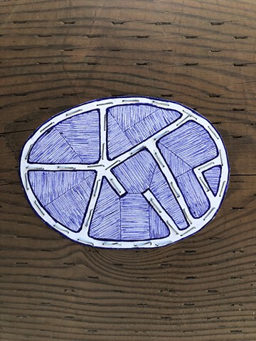 Quarantine Walk Drawing #15, Ink on paper