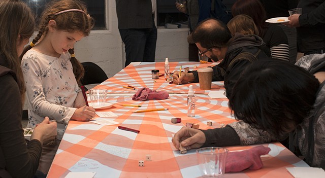 Installation view of Board Game Drawing #1, Elastic Wall Projects, San Francisco, CA
