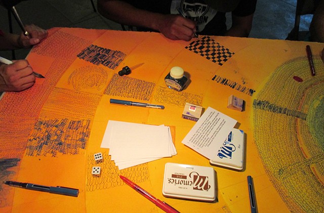 Performance view of Pen-do-Chronology #9, Santa Cruz Museum of Art & History