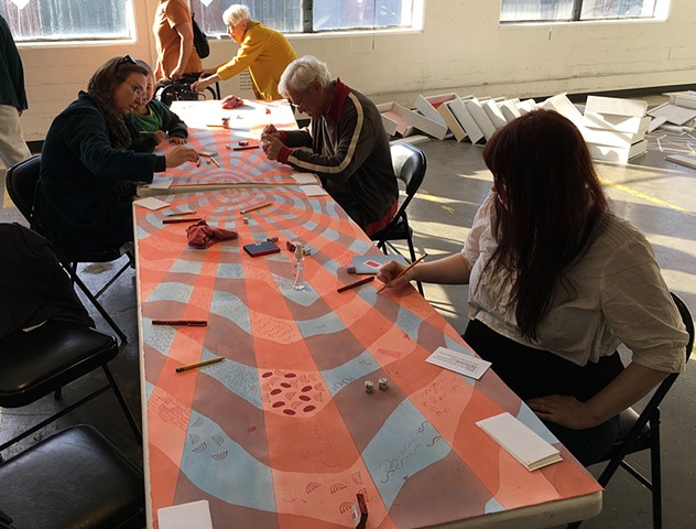 Installation view of Board Game Drawing #1, Elastic Wall Projects, San Francisco, CA