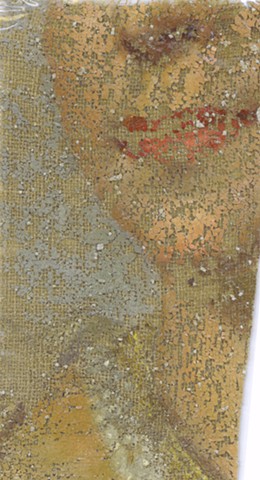 Damaged section of painting that had been removed