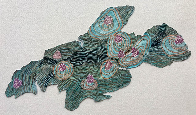 Lotus, Wasp paper, kitakata paper, woman artist, Belfast artist, Maine artist
