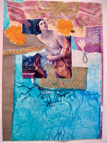 collage, guido reni, mixed media, woman artist, Belfast, Maine artist