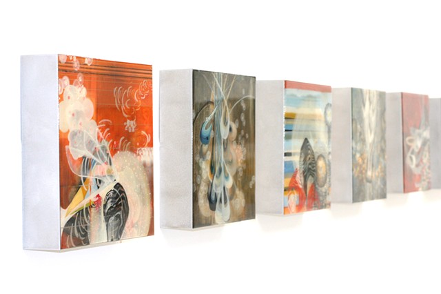 The Mechanics Of Things - Series of 15 paintings wrapped in aluminum, nested under a resin cap
