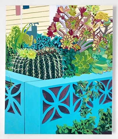Barrel Cactus, Succulents & Breeze Blocks