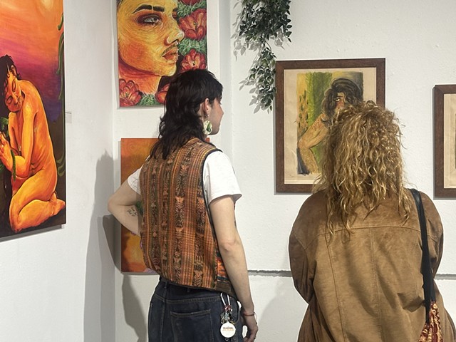 Artist with Gallery Attendant 