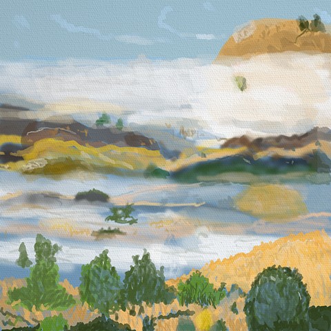 North Dakota Badlands Digital Painting