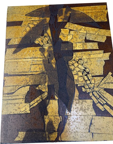 Collagraph matrix made while AIR at Saltgrass Printmakers