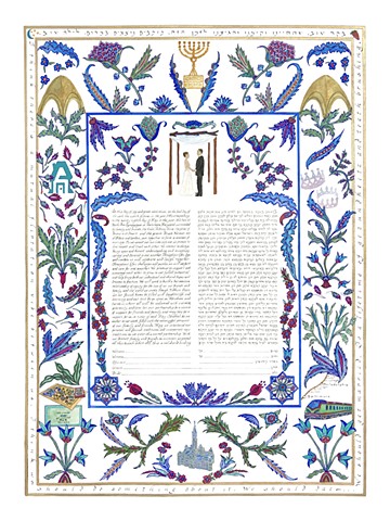 Philadelphia Baltimore Turkish Tile Custom Ketubah