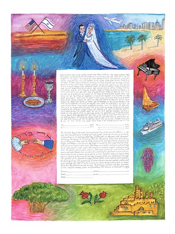 2 Flags Cruise Custom Ketubah