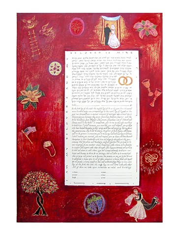 Red Flag Custom Ketubah