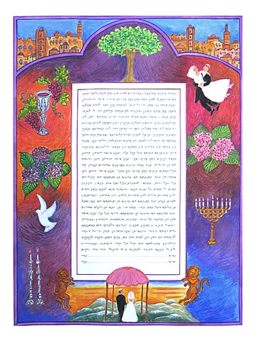 Jerusalem Hydrangeas Custom Ketubah