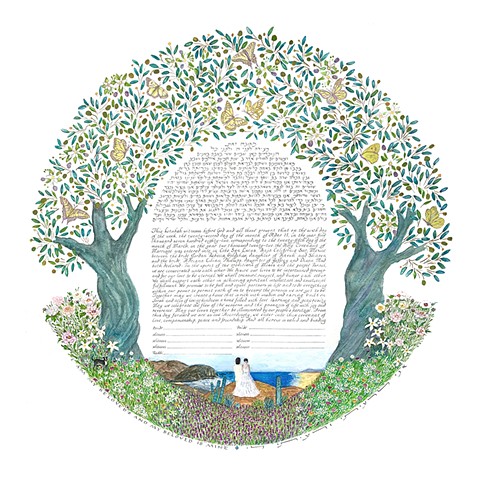 CABO SAN LUCAS OLIVE TREES CUSTOM KETUBAH