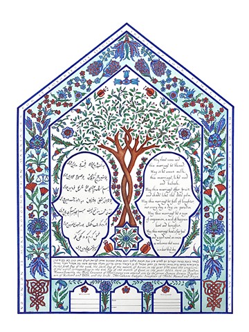 Farsi Turkish Tile Custom Ketubah