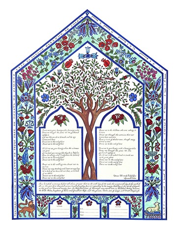 Ukranian Turkish Tile Custom Ketubah