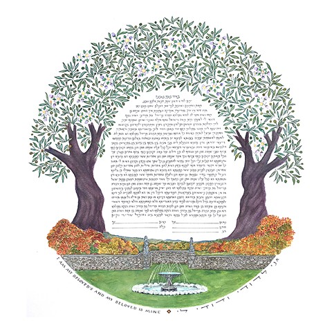 UPSTATE NY OLIVE TREES CUSTOM KETUBAH