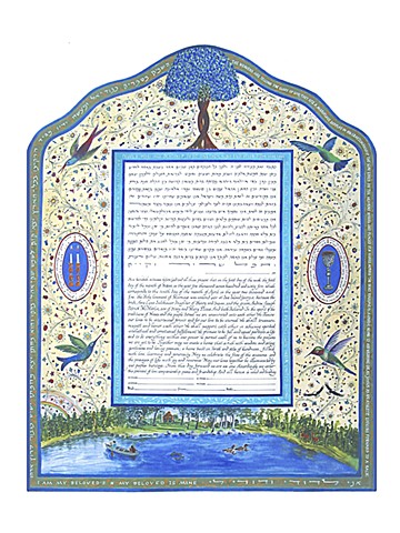 Hummingbird Lake Custom Ketubah