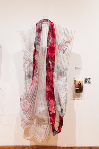 Detail Heartsong II _What Coat Are You Wearing?_ Chiffon Silk Undercoat printed with text of the Constitution of the United States