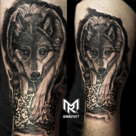 Custom Wolf tattoo
