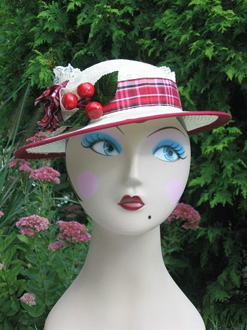Cherries jubiliee breton hat