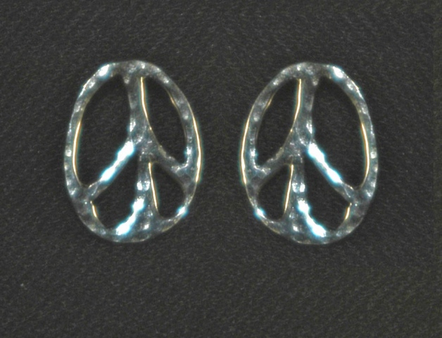 Peace Button Earrings