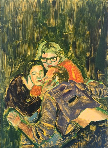 three-way kiss