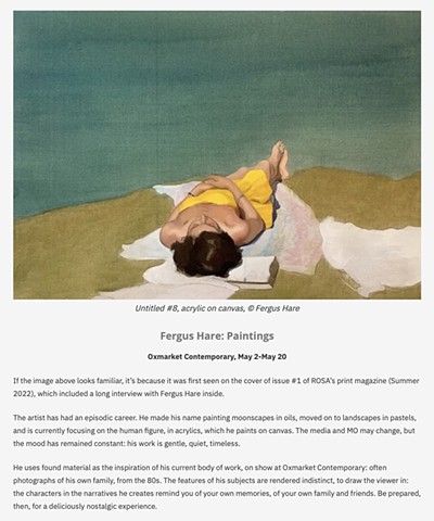 Preview of Fergus Hare - Paintings - in ROSA Magazine May 2023