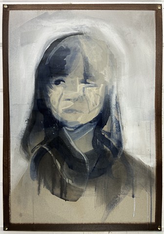 Portrait of a girl in a lovely oak frame (unsigned)
