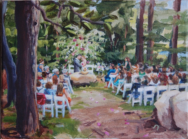 Damon and Sara's wedding ceremony at Catoctin Quaker Camp, MD