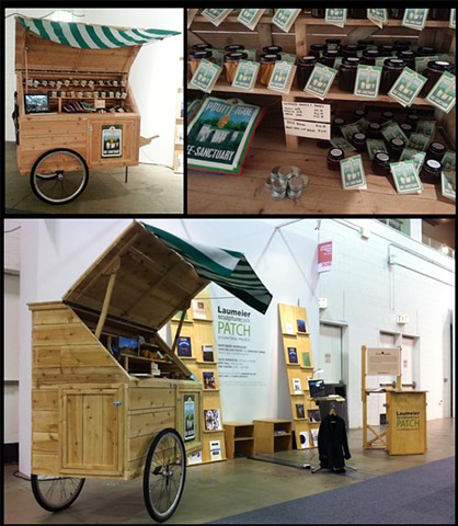wooden cart, bee related products Installation at EXPO Chicago