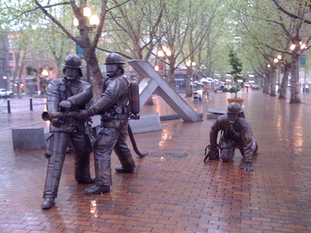 Firefighters in the Rain