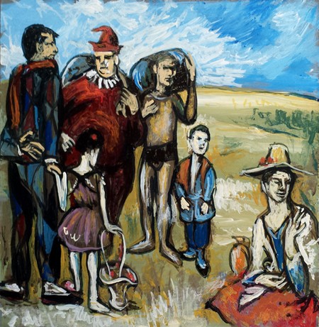 Small copy of Picasso painting Family of Saltimbanques