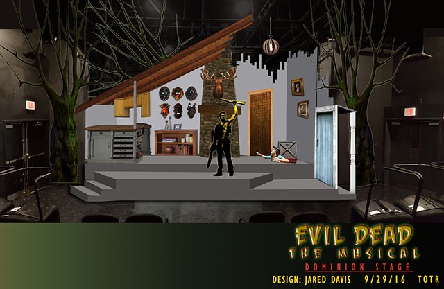 Scenery sketch of Evil Dead the Musical