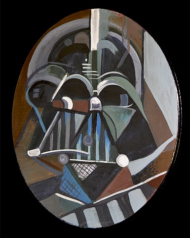 Darth Vader 14" x 11" Acrylic on Wood Oval