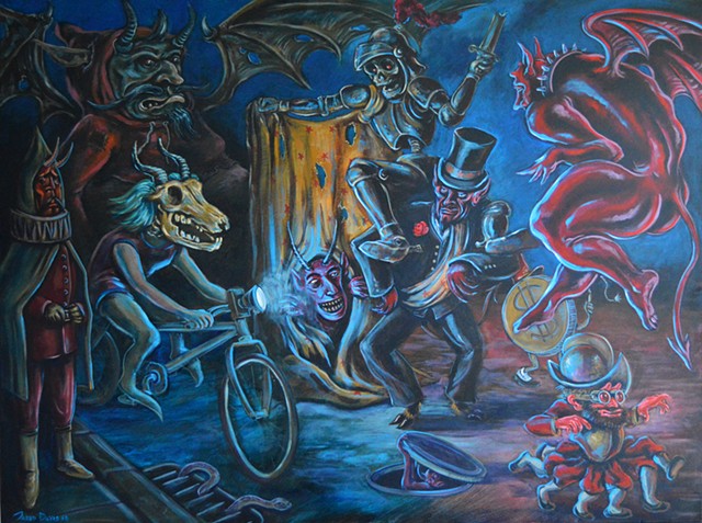 Painting of a Devils parading