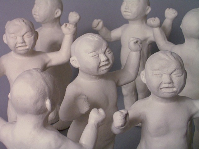 David Kagan ceramic babies Gober figural Whitney MoMA biennial gallery Chelsea sculpture
