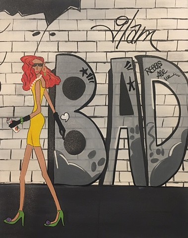 graffiti, bad girl, glam