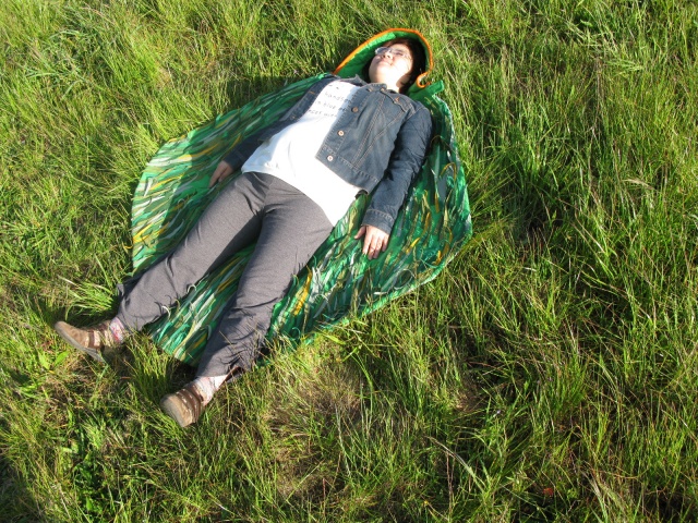 Felt Poncho with Grass Inside Helps wearer activate the natural space around their body