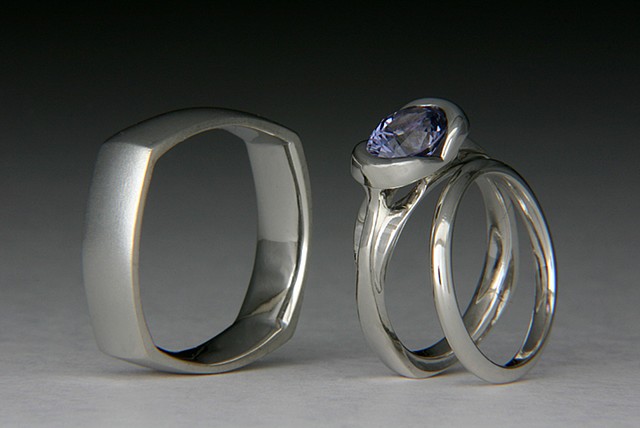 platinum, sapphires, custom, wedding
