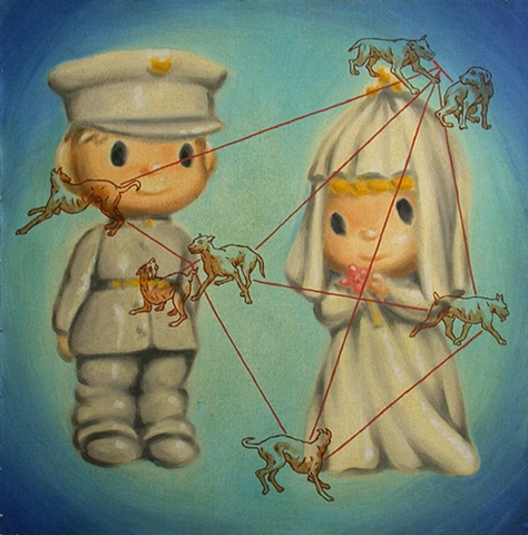 wedding couple oil on canvas by michael paulus
