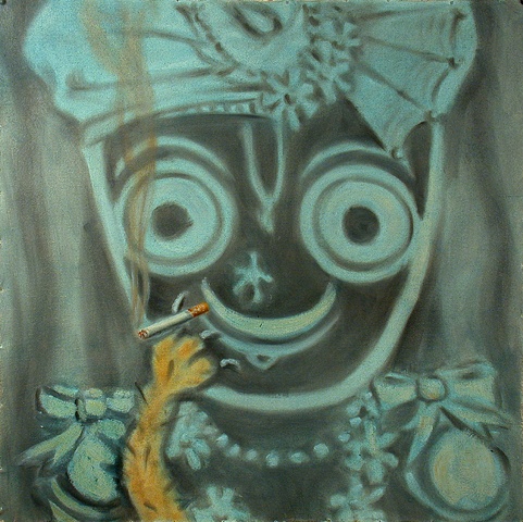 hindu deity smoking cigarette