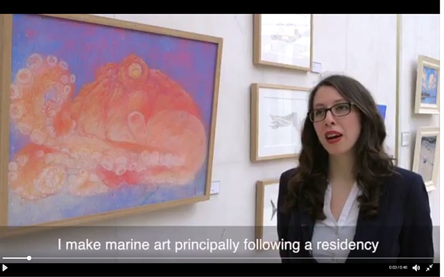 Still from live interview: Art for Earth Day exhibition, US Embassy London