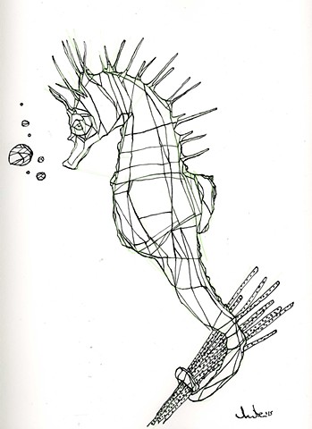 Seahorse pentaptych: ‘Hippocampus Bubbles'.