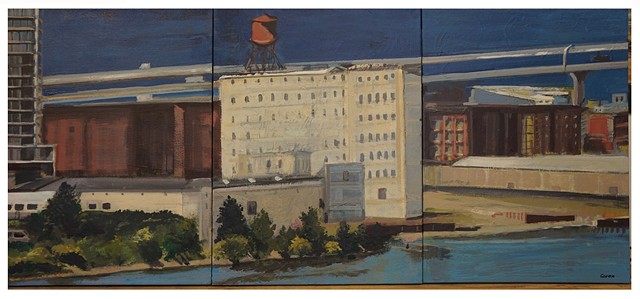 What's Left of Centennial Mills (triptych) 