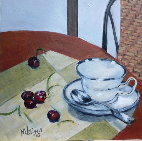 Tea Cup and Cherries
