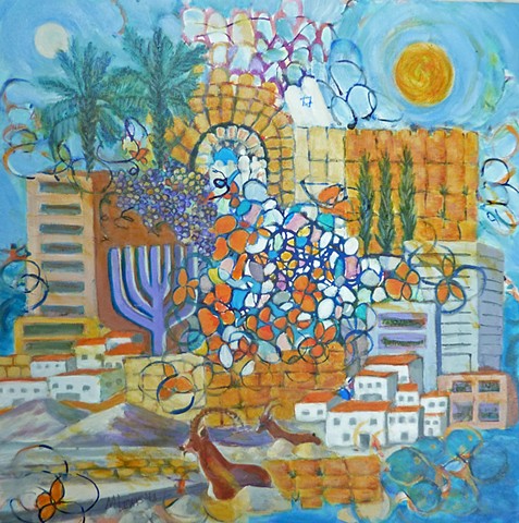 Depicts the energy and flowering of Israel, the land and people.