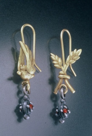 Bird and Wheat Earrings